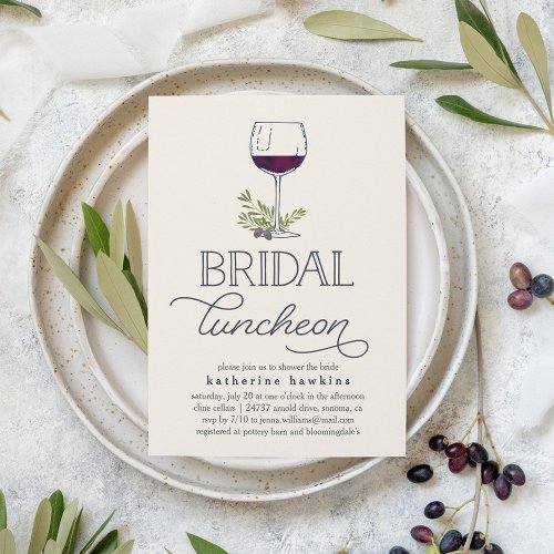 Winery or Wine Tasting Bridal Luncheon Invitation