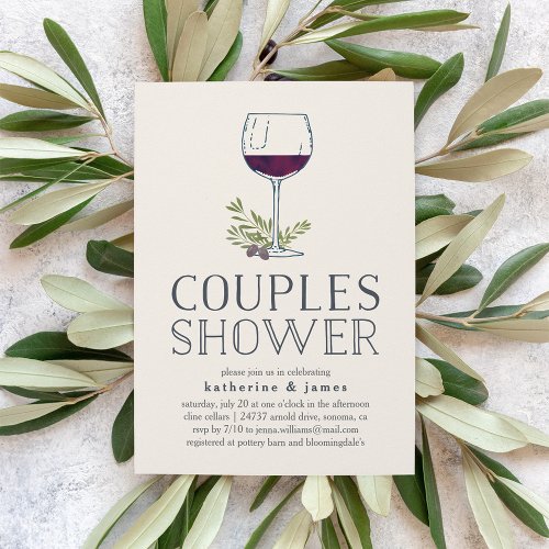 Winery or Wine Tasting Couples Shower Invitation