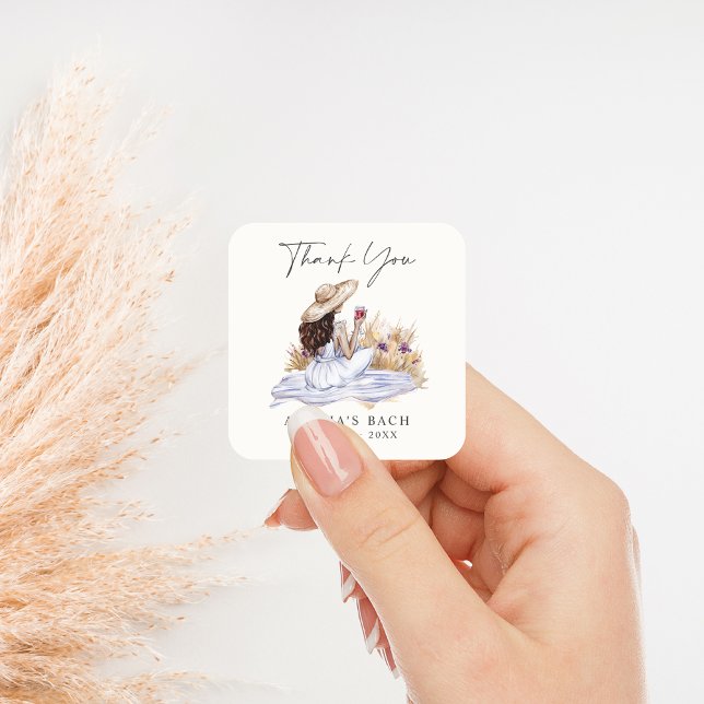 Winery Picnic Cottage Bachelorette Square Sticker (Creator Uploaded)