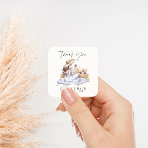 Winery Picnic Cottage Bachelorette Square Sticker