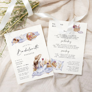 Winery Picnic Cottage Bachelorette Weekend Invitation