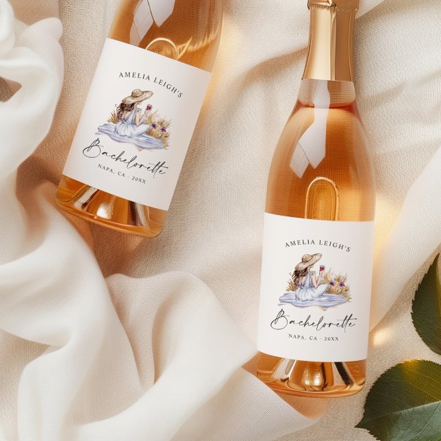 Winery Picnic Cottage Bachelorette Weekend Wine Label (Creator Uploaded)