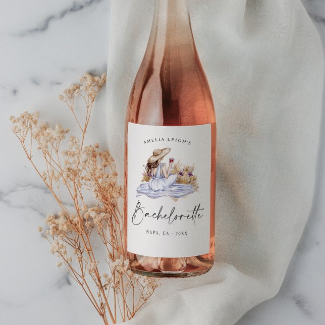 Winery Picnic Cottage Bachelorette Weekend Wine Label (Creator Uploaded)