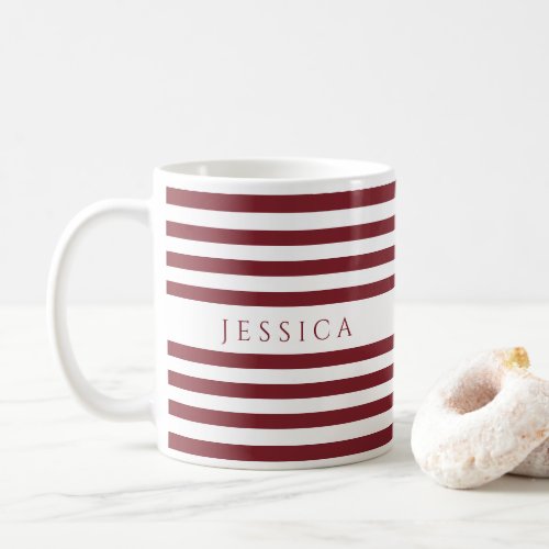 Winery Red Stripes Pattern Name Coffee Mug