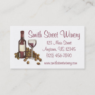 Winery Red Wine Bottle Shop Bar Glass Restaurant Business Card