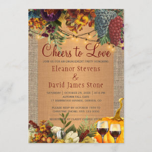 Winery rustic country floral engagement party invitation