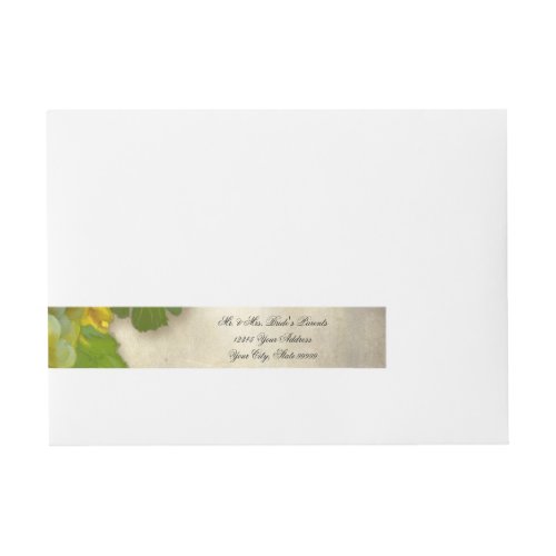 Winery Vineyard Grape Leaf Foliage Vintage Wedding Wrap Around Address Label