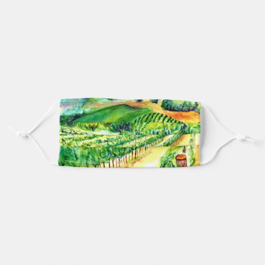 Winery Vineyard Grapevine Art Custom Face Mask (Front, Folded)