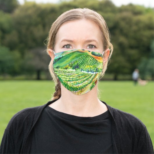 Winery Vineyard Grapevine Art Custom Face Mask (Outside)