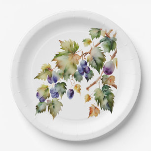 Winery Vineyard Grapevine Paper Plates