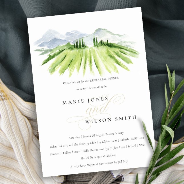 Winery Vineyard Mountain Rehearsal Dinner Invite (Creator Uploaded)