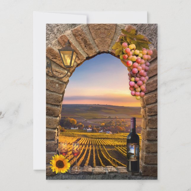 Winery Vineyard Rehearsal Dinner Invitation (Back)