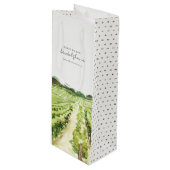 Winery Vineyard Watercolor Green Bridal Shower Wine Gift Bag (Front Angled)