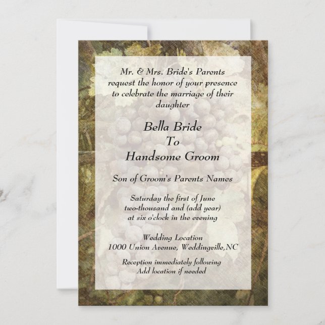Winery Vineyard Wedding Invitation (Front)