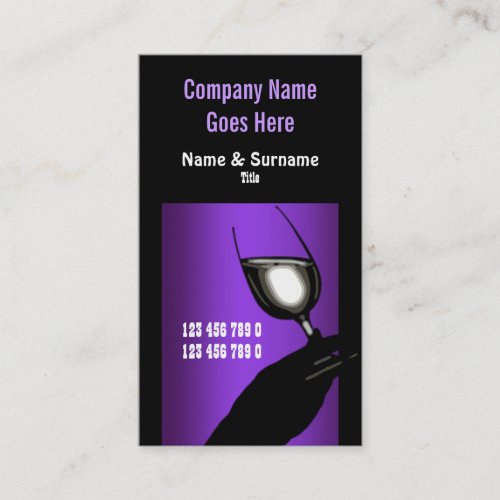 Winery vineyard wine purple black white business card templates