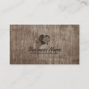 Winery Vineyard Wine Vintage Wood Background Business Card