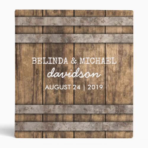 Winery Wedding Album | Rustic Wooden Barrel Binder