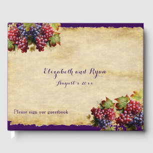 Winery Wedding Grape Vine Rustic Paper Guest Book