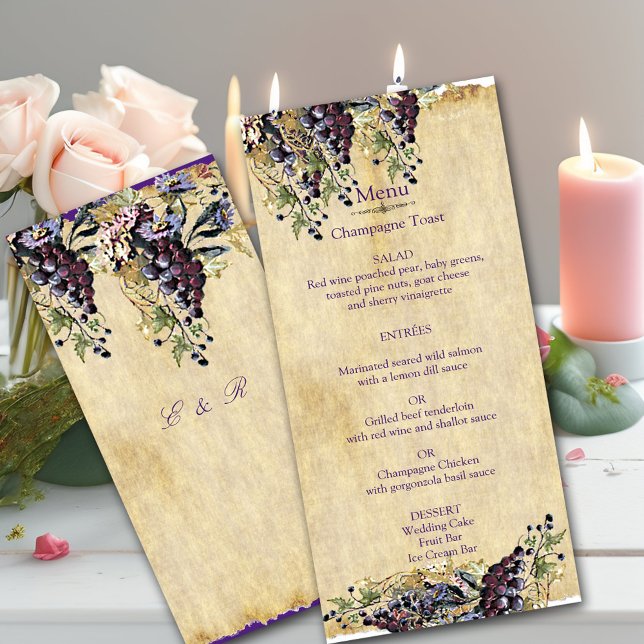 Winery Wedding Menu Romantic, Rustic, (Creator Uploaded)