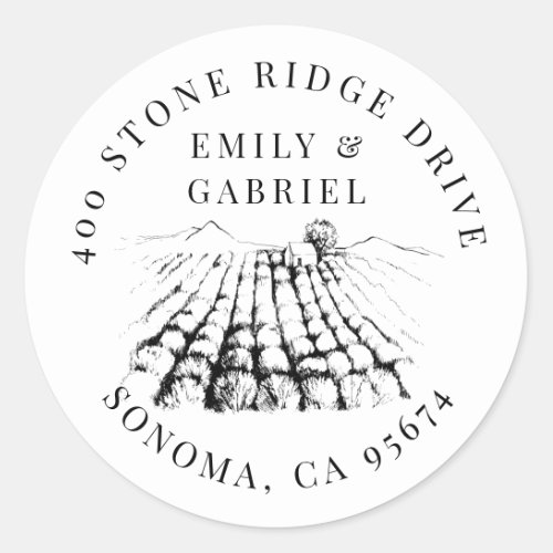 Winery Wedding Return Address Labels