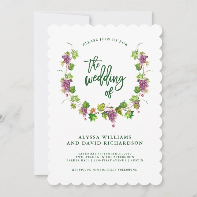 Winery Wedding with Modern Typography | Invitation (Front)