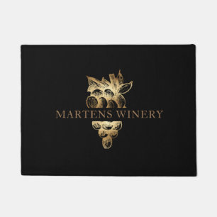 winery wine business gold grapes logo doormat