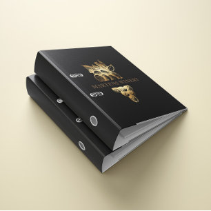 Winery Wine Business Gold Grapes Monogram 3 Ring Binder