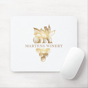 Winery Wine Business Gold Grapes Monogram Mouse Pad