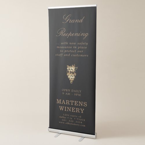 Winery Wine Business Grand Reopening Retractable Banner