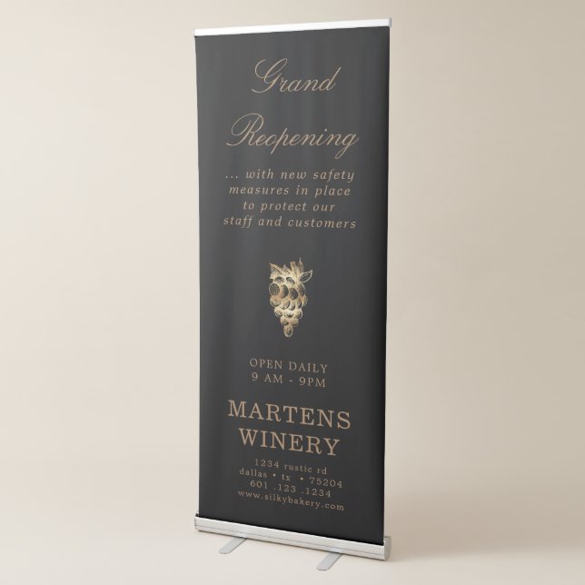Winery Wine Business Grand Reopening Retractable Banner (3/4)