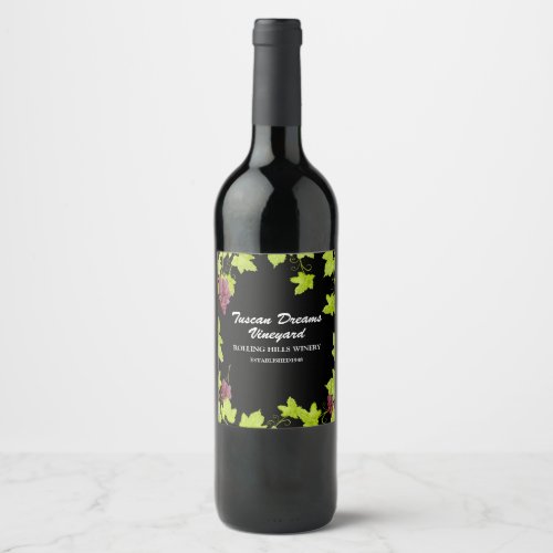  Winery Wine Cellar Grape AR21 Cluster Vineyard Wine Label