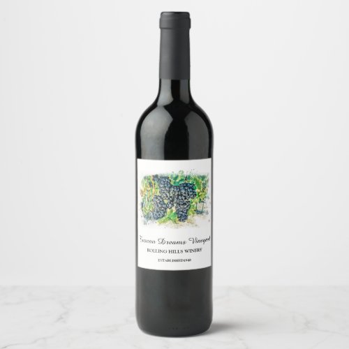  Winery Wine Cellar Grape Cluster Vineyard AR21 Wine Label