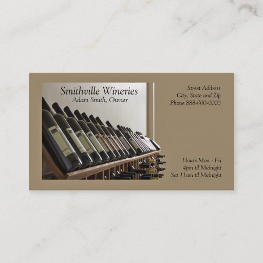 Customizable Winery Business Card