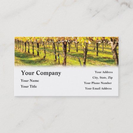Winery Wine Restaurant Vineyard Business Cards