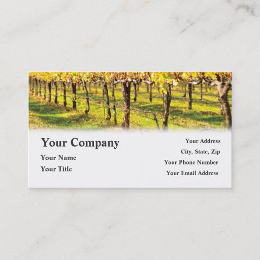 Customizable Winery Wine Restaurant Vineyard Business Cards