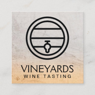 Winery Wine Tasting Barrel Square Business Card