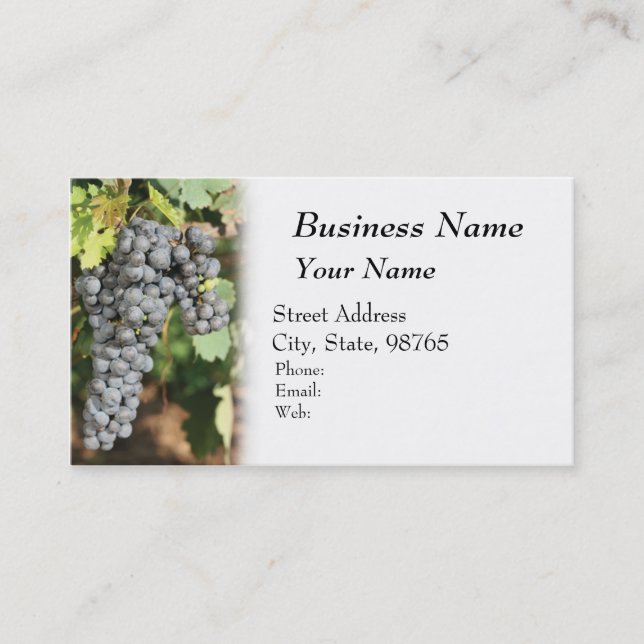Winery, Wine, Vineyard Business Card (Front)