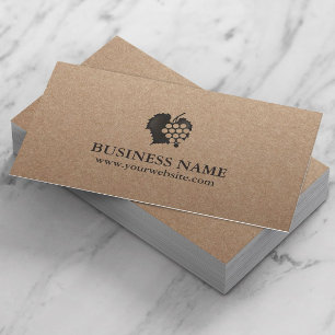 Winery Winemaker Sommelier Rustic Kraft Wine Business Card