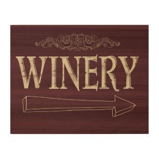 Winery Wood Plaque Wood Print
