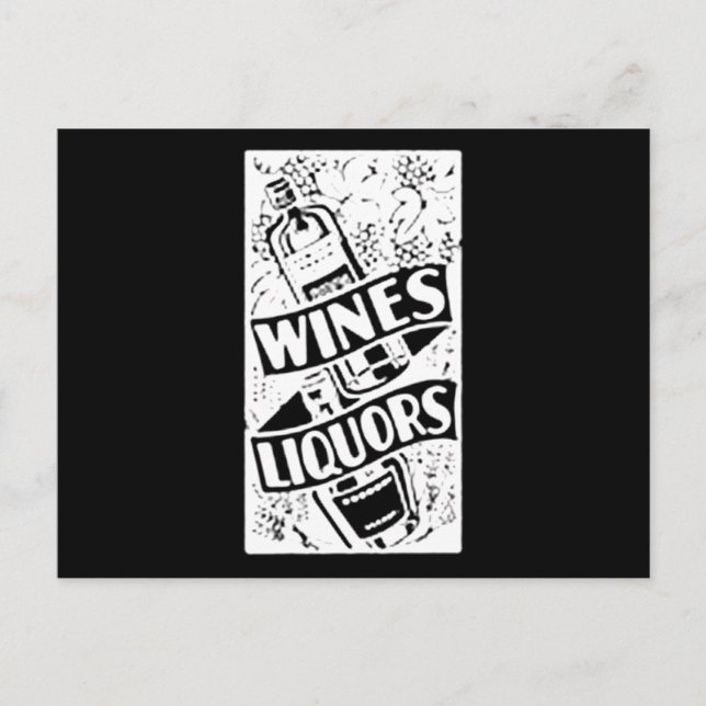 Wines & Liquors White Postcard (Front)