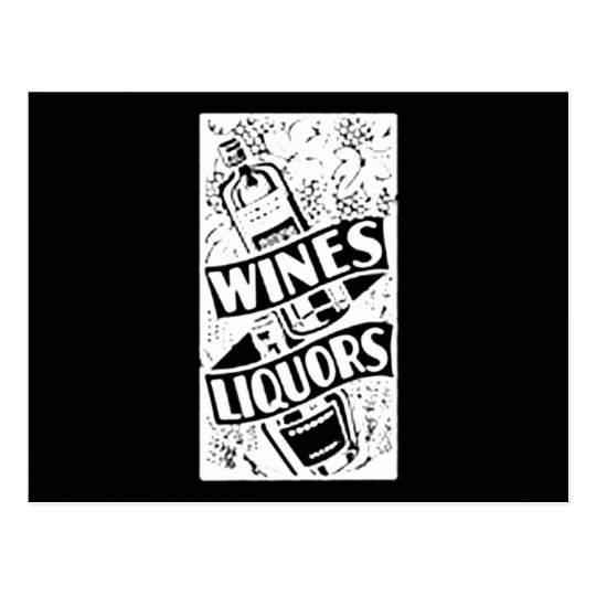 Wines & Liquors White Postcard