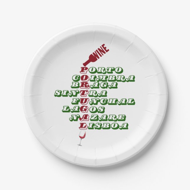 Wines of Portugal Portuguese Wine Paper Plates (Front)