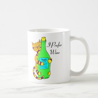 Winey Cat, "I Prefer Wine" Coffee, Tea Or Wine Mug