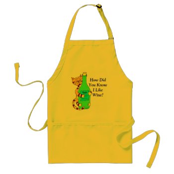 Wineycat  How Did You Know I Like Wine? Apron by Victoreeah at Zazzle
