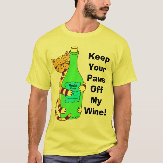 Wineycat "Keep Your Paws Off My Wine" T-Shirt (Front)