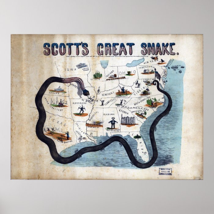 Winfield Scott's Great Snake Anaconda Plan Posters