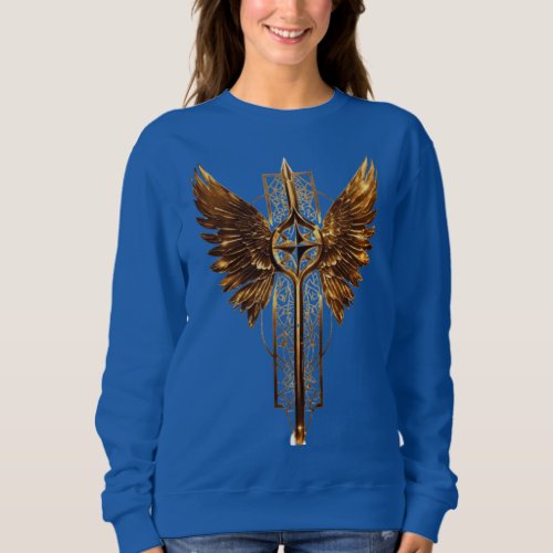 wing design in golden colour sweatshirt