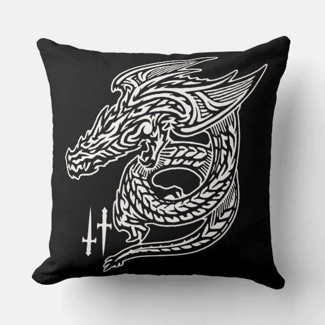 Wing Dragon Grade A Cotton Throw Pillow 20x20 (Front)