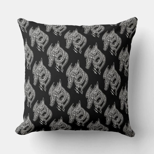 Wing Dragon Grade A Cotton Throw Pillow 20x20 (Front)