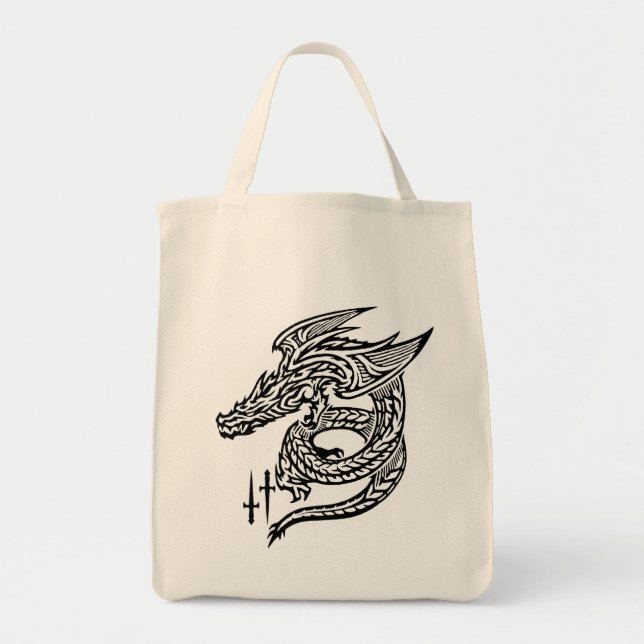 Wing Dragon Grocery Tote Bag (Front)